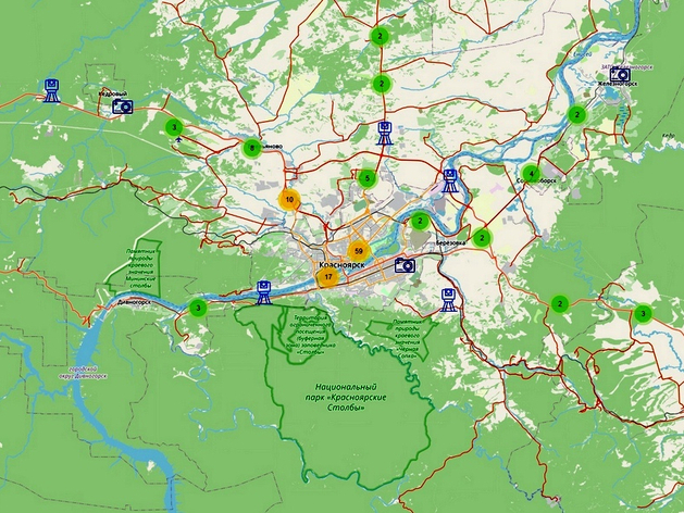 В Красноярском крае обновили карту дорожных камер